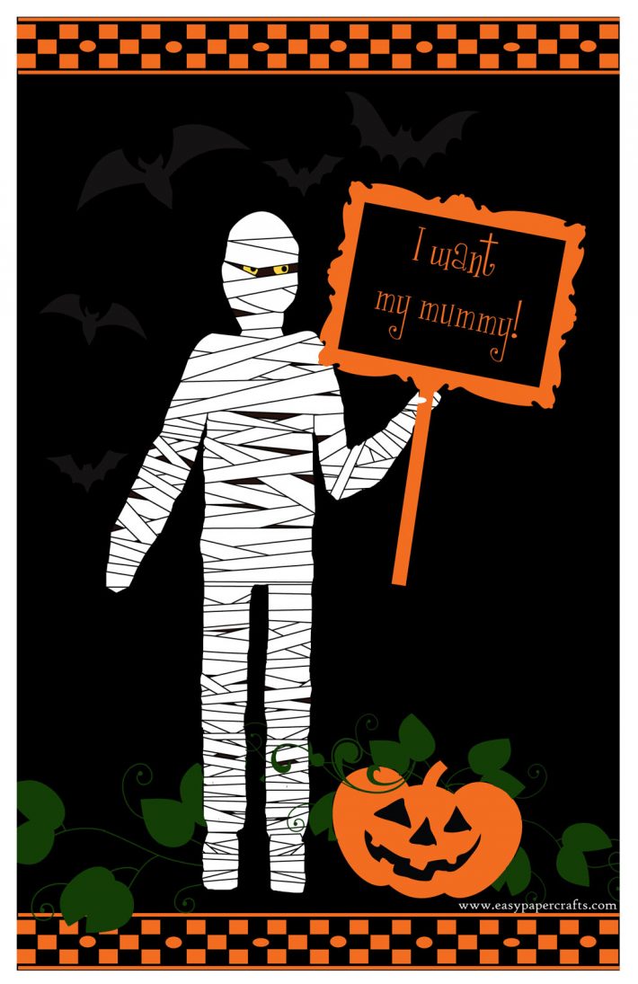 Free Halloween Printable of an Adorable Mummy — EPC Crafts