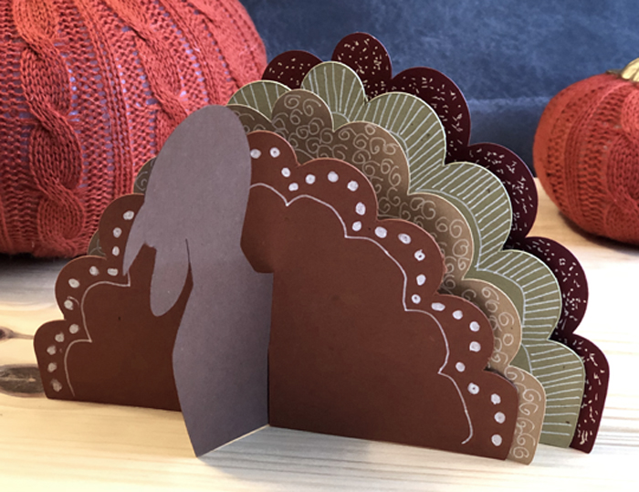 paper turkey craft closeup