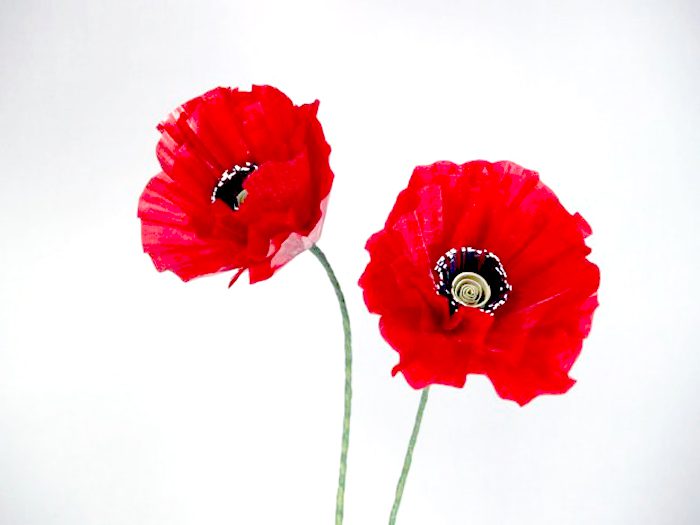 Red Poppy Paper Flower