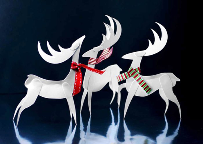 paper reindeer ornament