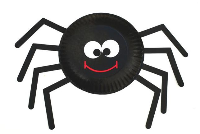 Halloween crafts paper plate spider