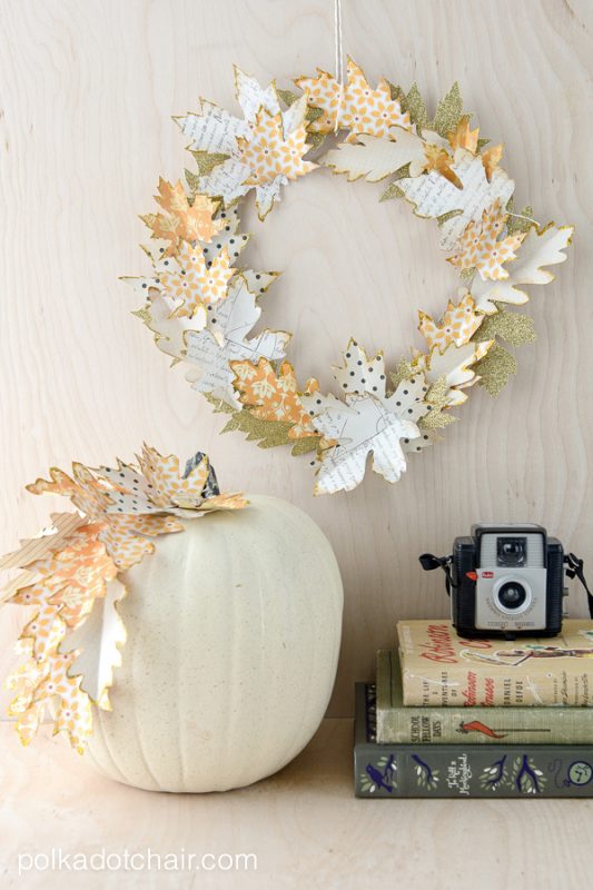 paper autumn leaf wreath