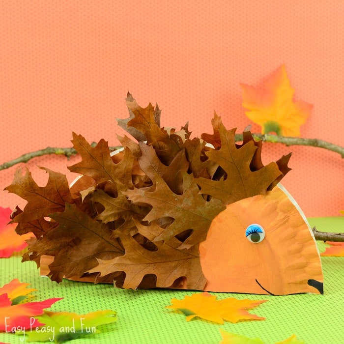 fall crafts for kids paper plate hedgehog craft