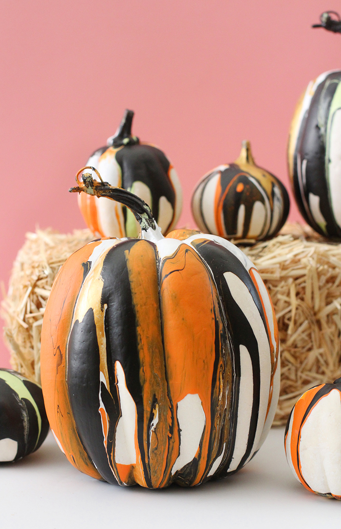 painted marble pumpkins