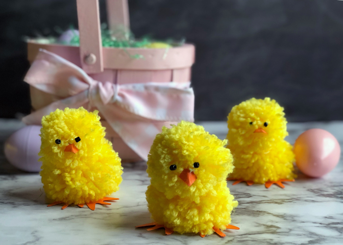 Cute pom Easter Chicks
