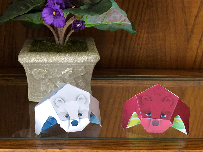 paper bears on a shelf