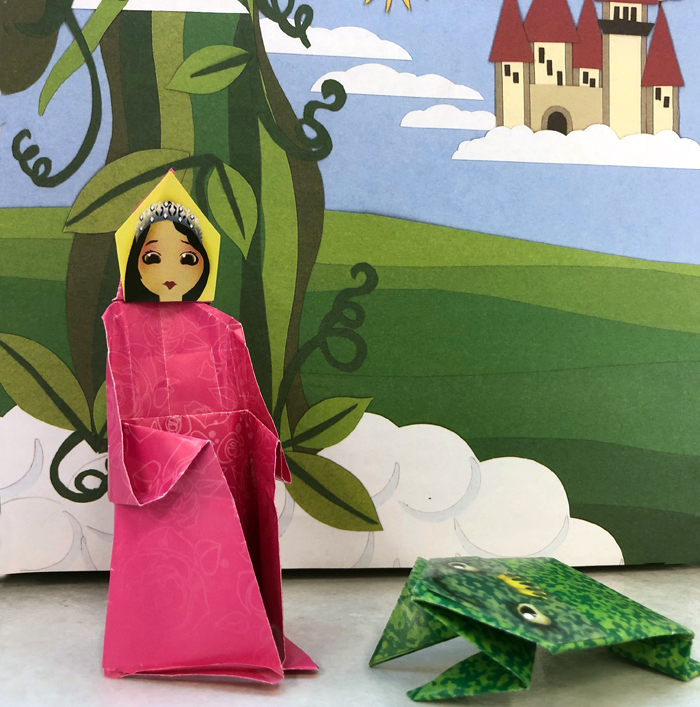 princess and frog folded origami projects