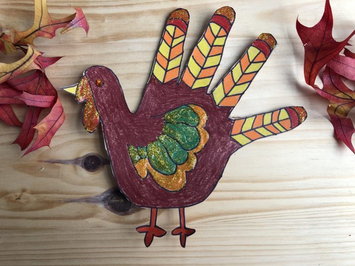 cutout turkey handprint craft