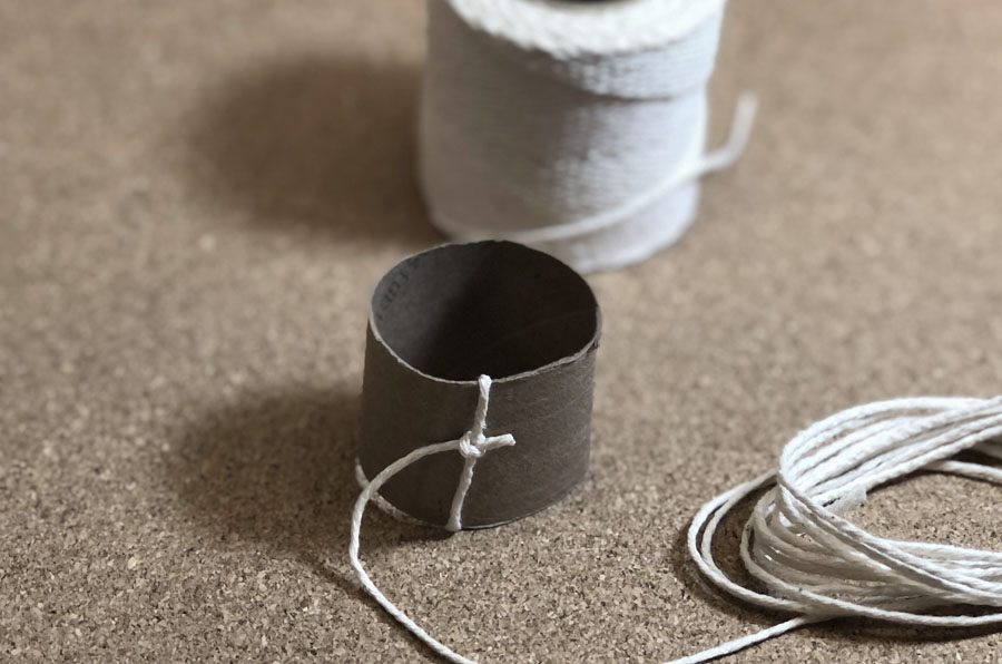 twine around paper tube napkin ring